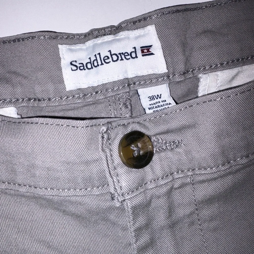 Saddlebred Mens Gray Chino Shorts Size 38W Casual Summer Beach Everyday - Picture 2 of 4
